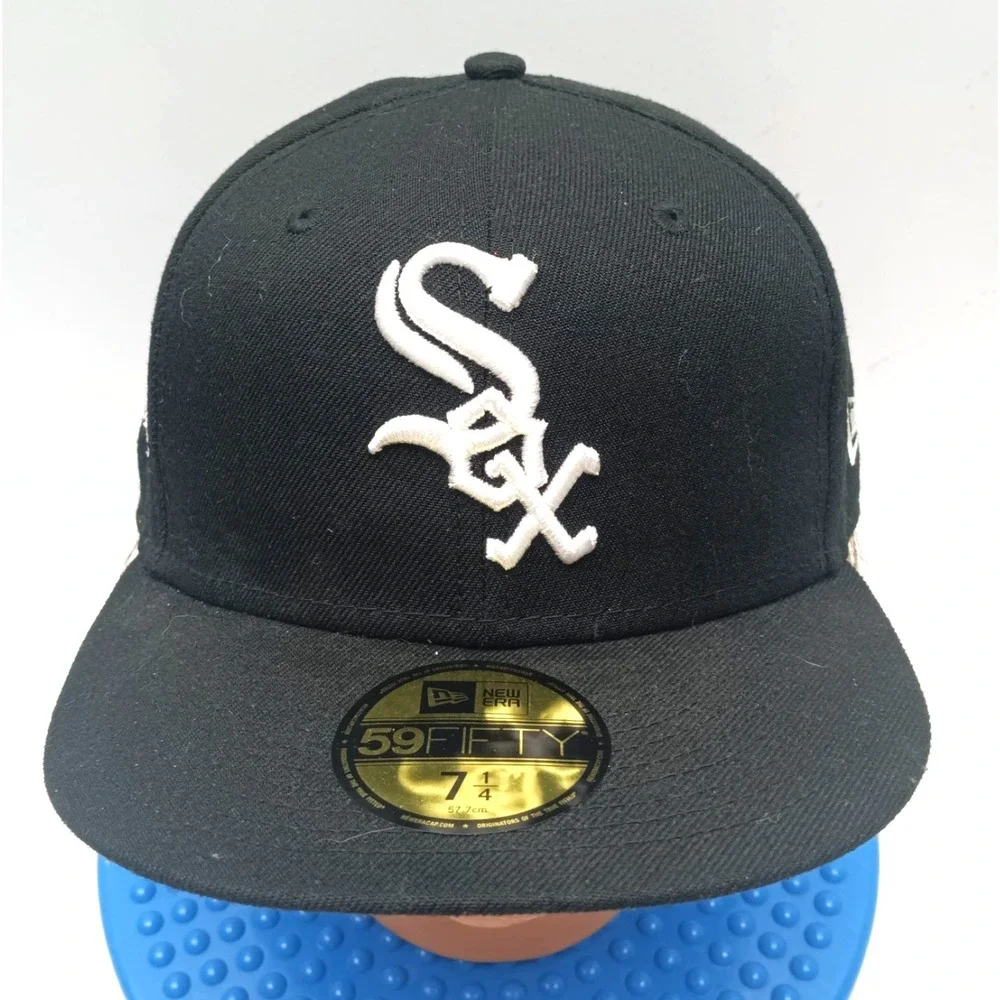 MLB Chicago White Sox New Era 59Fifty Fitted Baseball‎ Hat Cap Sz 7 1/4 On Field